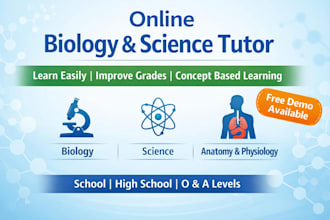 teach biology and science for school and college student online
