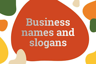 create unique,catchy business names and slogans