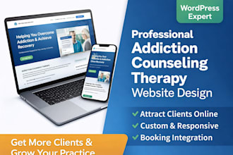 design addiction counseling website, rehab, therapy, mental health website