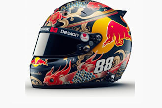 design high quality f1 helmet logo with unlimited revision