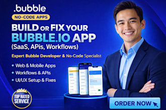 bubble io developer webapp saas mvp no code app marketplace build bubble website