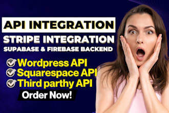 integrate or fix any API with nextjs, stripe API supabase and firebase backend