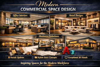 design modern office shop and commercial interior layout