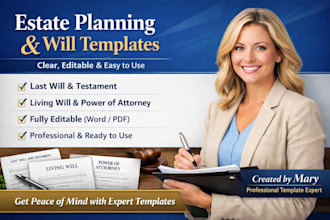create last will and testament templates and estate planning documents