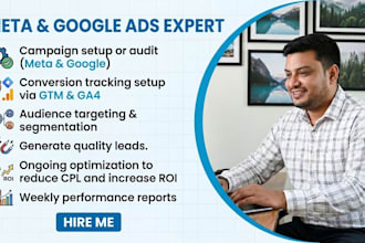 setup, audit and optimize meta ads, google ads with GTM and ga4