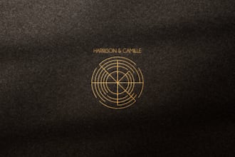 couple name logo round