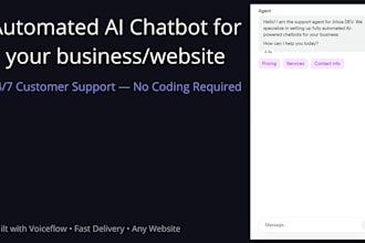 ai customer support chatbot for your website or business