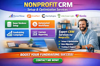 setup non profit CRM donorview giveffect charityengine little green light keela