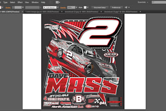 design high quality car racing logo with adobe illustration