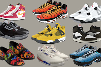 create 3d sneakers, shoes, 3d footwear for second life vrchat gta fivem