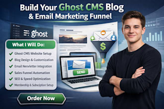 design ghost cms ghost blog website email marketing ghost funnel setup
