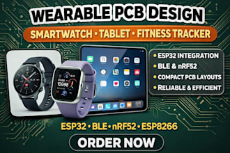 do wearable pcb design smartwatch,tablet,fitness tracker esp32 ble nrf52 esp8266
