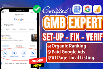 do your google my business profile setup and gmb ranking, fix suspended gmb fast