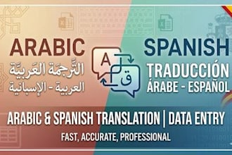 translate between arabic and spanish or do data entry