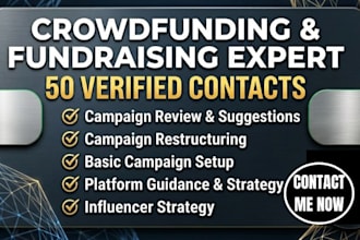 create and promote fundraising crowdfunding campaign for kickstarter or gofundme