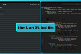 clean, filter and organize excel, CSV or google sheets data