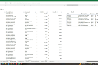 excel accounting, bookkeeping and balance sheet