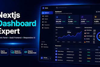 build a custom nextjs dashboard admin panel or saas frontend