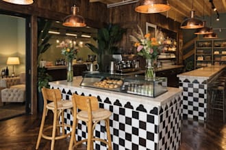 do design coffee shop, bar, spa, nail salon, and boutique