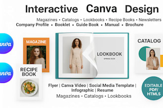 design canva ebook, templates, flyer, brochure, canva video, canva graphics
