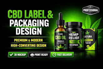 do cbd label design, bottle label design and packaging design