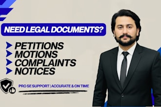 draft complaints, motions, petitions and legal letters