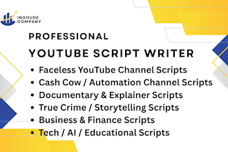 write youtube script true crime documentary scriptwriter movie scriptwriting