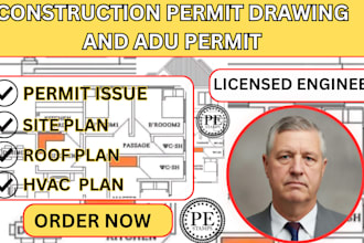 construction drawing,adu permit,hvac plan,permit issue,site plan,roof plan