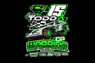 make custom racing car logo with t shirt design for business