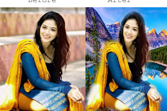back ground  change adob photoshop