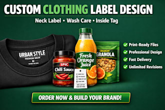 design custom neck labels, wash care labels and inside tags for clothing brands
