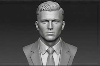 sculpt realistic 3d head 3d bust model 3d likeness 3d face bust stl mask zbrush