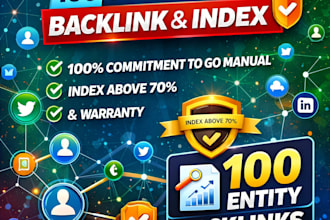 build 100 high quality social entity backlinks with indexing