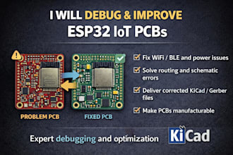 fix, debug and improve esp32 iot pcb design using kicad