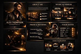 design premium electronic press kit design for music artists brands and creators