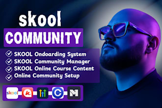 do skool community setup, online community manager, skool online course upload