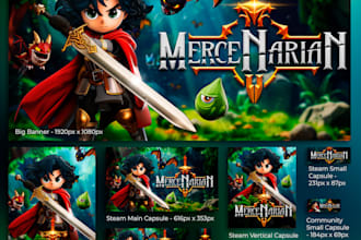 design steam capsule art key art game banner game cover art for steam store page