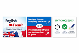 manually translate english to french and french to english