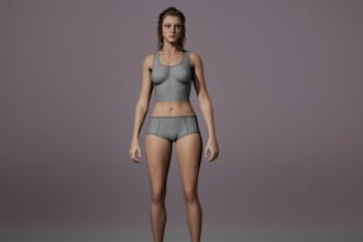 sculpt high end aaa 3d character with hyper realistic skin textures, pro rigging