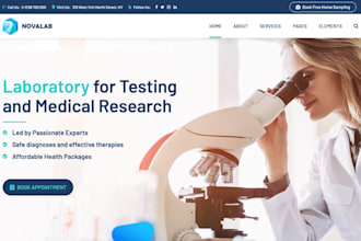 create lab testing website, healthcare website, drug alcohol dna website