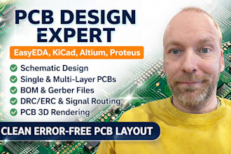 design schematic and pcb design in easyeda kicad altium, pcb layout for errors