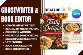 design canva ebook layout, cookbook and recipe book writer, interior formatting