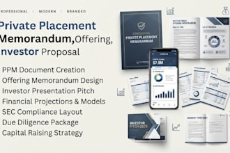 write, design private placement memorandum investor offering memorandum proposal