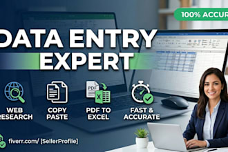 do data entry, data cleaning, data formatting and excel work