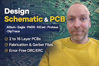 design schematic and pcb in altium, eagle, pads, kicad, proteus and diptrace