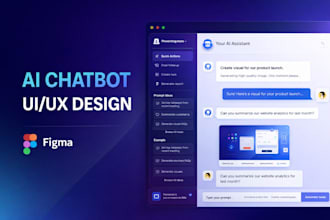 design ai chatbot UI UX for web or mobile in figma