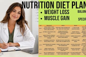 be your certified nutritionist for diet plans weight loss, gain, specified plans