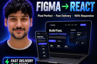 build a react js web app with figma to react conversion and API integration