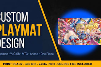 design custom tcg playmat for pokemon yugioh mtg anime and trading card game art