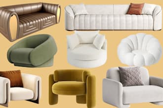 build low li full perm 3d mesh furniture set for 3d imvu or second life
